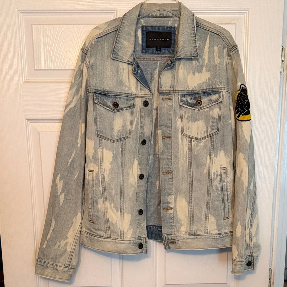 Sean John Bleached Denim Jacket with Patch